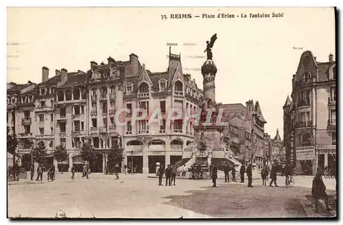 Cartes postales Reims Place d'Erion la fontaine Sube