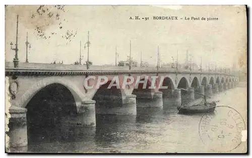 Cartes postales Bordeaux le pont de pierre