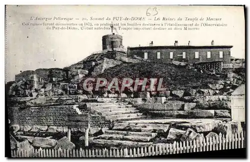 Cartes postales L&#39Auvergne Pitloresque Sommet Du Puy De Dome Les ruines du temple de Mercure