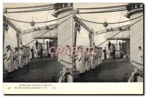 Cartes postales Bateau A bord des navires de guerre En observation pendant le tir