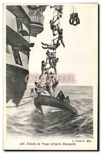 Ansichtskarte AK Bateau Echelle de poupe D&#39apres Bourgain