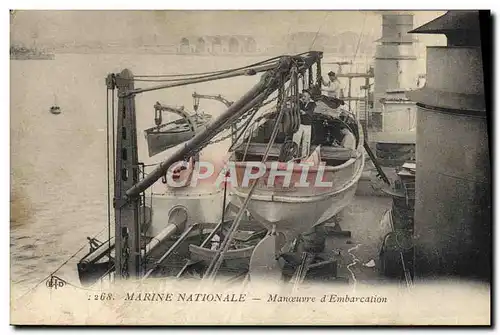 Cartes postales Bateau Marine nationale Manoeuvre d&#39embarcation