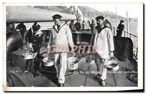 Ansichtskarte AK Bateau La vie du marin Corvee des gamelles