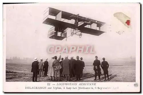 Cartes postales Avion Aviation Delagrange sur biplan a Issy les Moulineaux