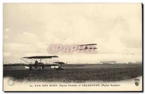 Cartes postales Avion Aviation Van den Born Biplan Farman et Legagneux Biplan Sommer