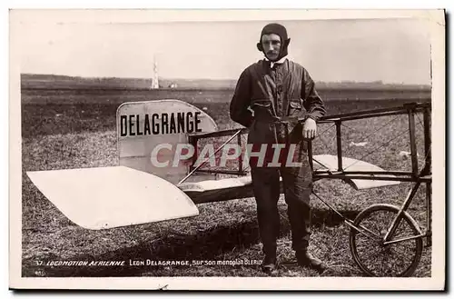 Ansichtskarte AK Avion Aviation Leon Delagrange sur son monoplan bleriot