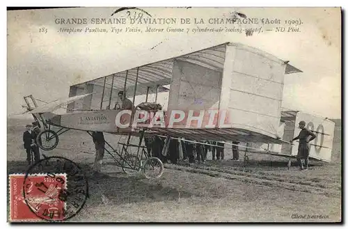 Cartes postales Avion Aviation Grande semaine d&#39aviation de la Champagne Aout 1909 Aeroplane Paulhan Type Voi