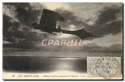 Ansichtskarte AK Avion Aviation Hubert Latham traversant la Manche