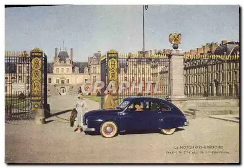 Cartes postales Automobile La Hotchkiss Gregoire devant le chateau de Fontainebleau