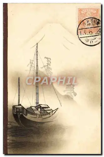 Cartes postales Japon Nippon Barque Bateau