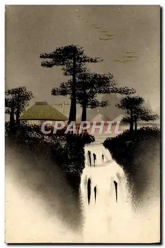 Cartes postales Japon Nippon Arbres Chute d&#39eau