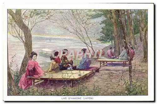 Cartes postales Japon Nippon Lac d&#39Hakone Femmes