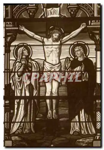 CARTE PHOTO Vitrail Christ