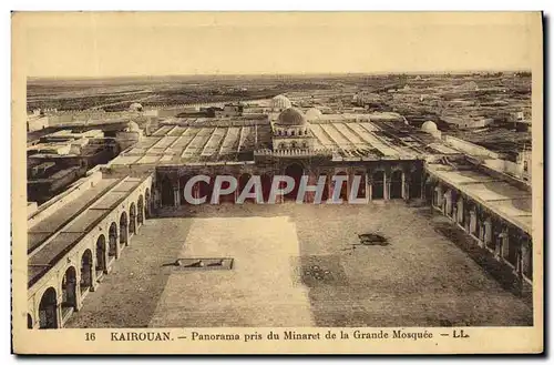 Cartes postales Kairouan Panorama pris du minaret de la grande mosquee