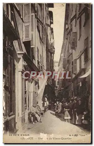 Cartes postales La Cote D&#39Azur Nice Une rue du Vieux Quartier