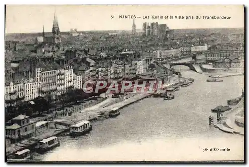 Cartes postales Nantes Les Quais Et La Ville Pris Du Transbordeur