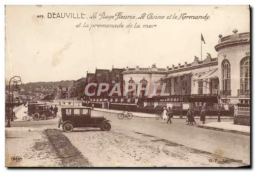 Ansichtskarte AK Deauville La Plage Fleurie Le casino et le Normandy et la promenade de la mer