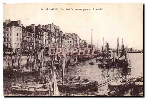 Cartes postales Le Havre Le Quai de Spnthampton et l&#39Avant Port Bateaux