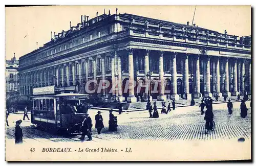 Cartes postales Bordeaux Le Grand Theatre Tramway