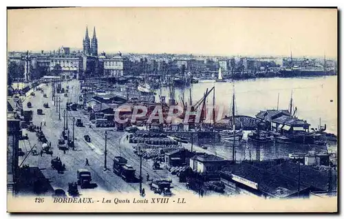 Cartes postales Bordeaux Les Quais Louis XVIII Bateaux