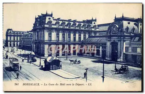 Ansichtskarte AK Bordeaux La Gare du Midi Vers le Depart