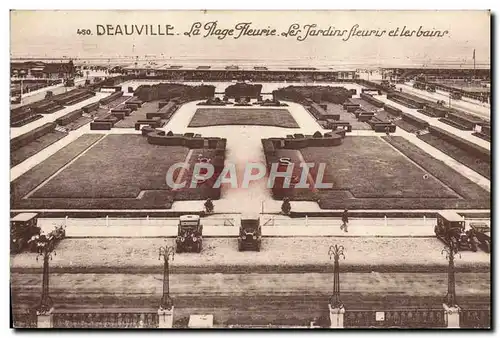 Cartes postales Deauville La Plage Fleurie Les Jardins fleuris et les Bains