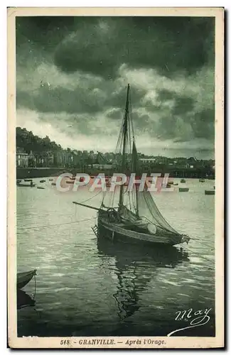 Cartes postales Granville Apres l'Orage Bateau