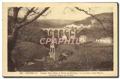 Ansichtskarte AK Chateaulin Clocher Notre Dame et Viaduc de Kerlobret vue du plateau Saint Nicolas Panorama uniqu