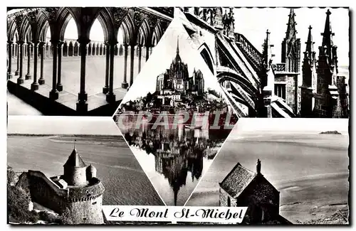 Cartes postales moderne Le Mont St Michel Le cloitre Escalier de dentelle en granit Vue generale Le Couesnon Vue general