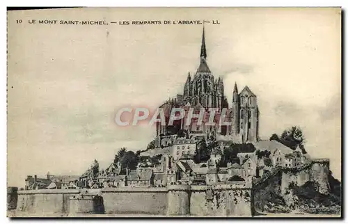 Cartes postales Le Mont St Michel Les Remparts De L&#39Abbaye
