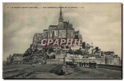 Cartes postales Le Mont St Michel Vue Generale Prise De La Digue