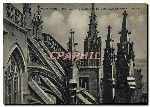 Cartes postales Le Mont St Michel L&#39escalier de dentelle en granit