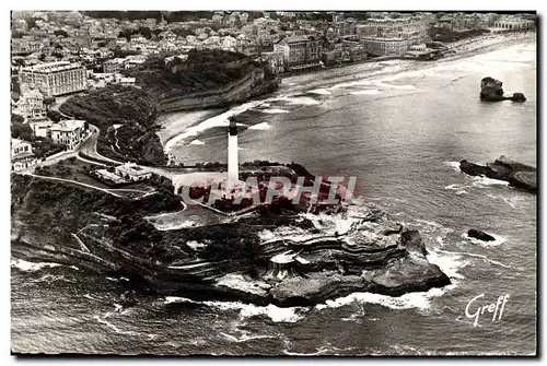 Cartes postales moderne Biarritz Vue Aerienne Le Phare les Falaises