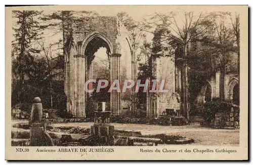 Cartes postales Ancienne abbaye de Jumieges Restes du clocher et des chapelles gothiques