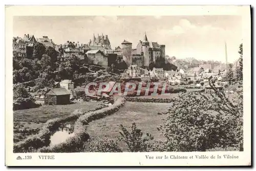 Cartes postales Vitre Vue Sur le Chateau et Vallee de la Vilaine