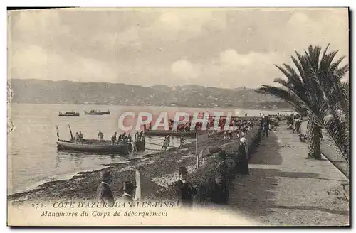 Cartes postales Bateau Cote d'Azur Juan les Pins Manoeuvres du Corps de debarquement