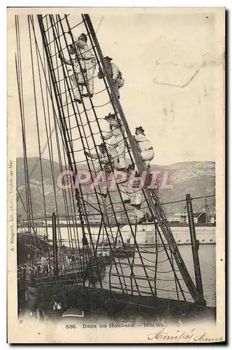 Cartes postales Bateau Dans les haubans Montez Marins