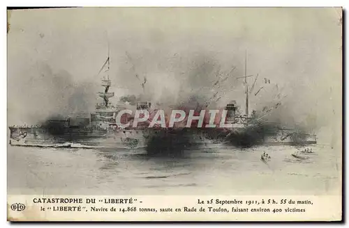 Ansichtskarte AK Bateau Catastrophe du cuirasse Liberte