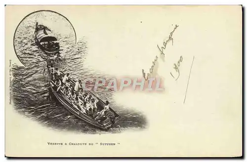 Cartes postales Bateau Vedette et chaloupe du Suffren