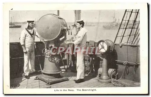 Cartes postales Bateau Life in the navy The searchlight