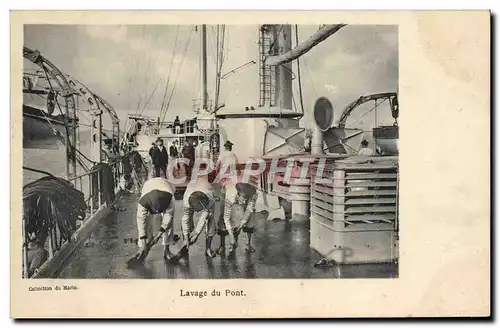 Cartes postales Bateau Lavage du pont