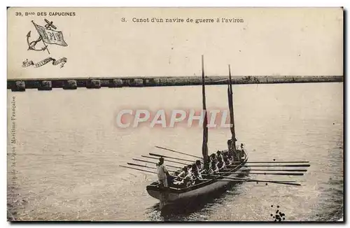 Cartes postales Bateau Canot d'un navire de guerre a l'aviron
