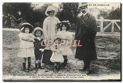 Cartes postales Avion Aviation Bleriot et sa famille