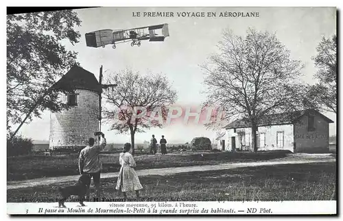 Ansichtskarte AK Avion Aviation Premier voyage en aeroplane Moulin de Mourmelon le Petit