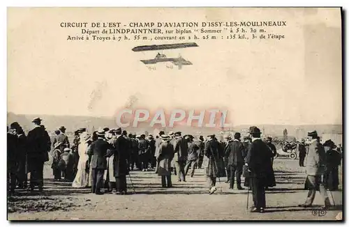Cartes postales Avion Aviation Circuit de l&#39Est Champ d&#39Aviation d&#39Issy les Moulineaux Depart Lindpaint