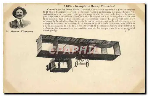 Cartes postales Avion Aviation Aeroplane Henry Fournier