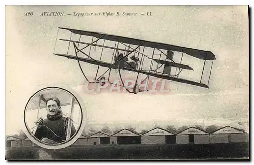 Cartes postales Avion Aviation Legagneux sur biplan R Sommer