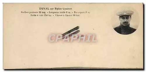 Cartes postales Avion Aviation Duval sur biplan Caudron