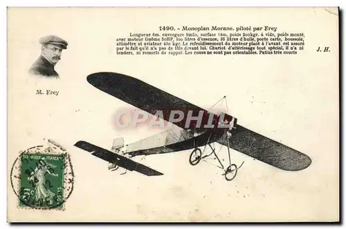 Cartes postales Avion Aviation Monoplan Morane pilote par Frey