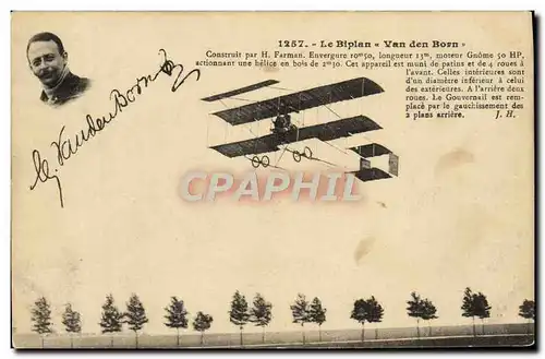 Cartes postales Avion Aviation Le biplan Ven den Born